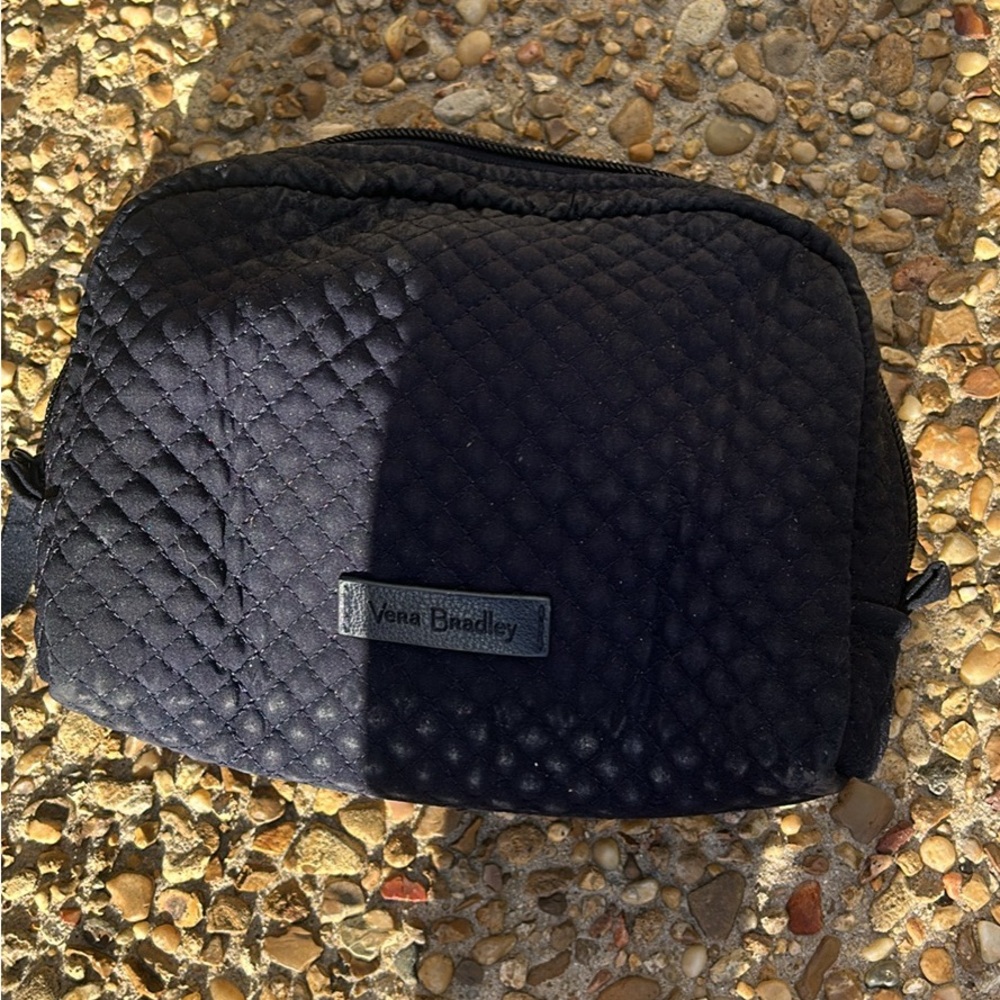 Vera Bradley Quilted navy makeup bag
